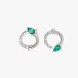 Victorian Crown Emerald Earrings